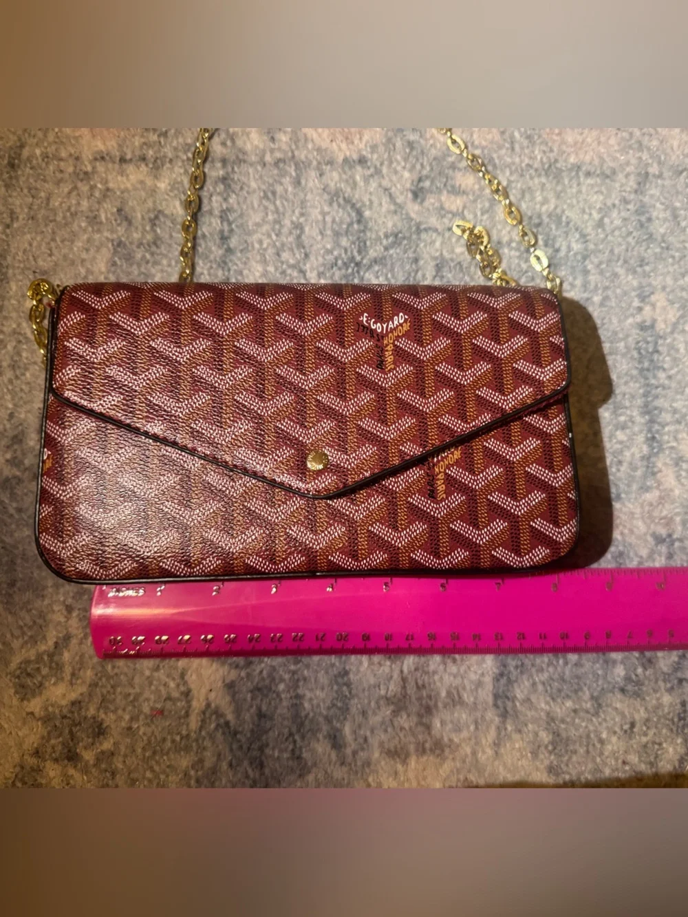 INSPIRED Red Crossbody Wallet Bag with Chain - Picture 3 of 6